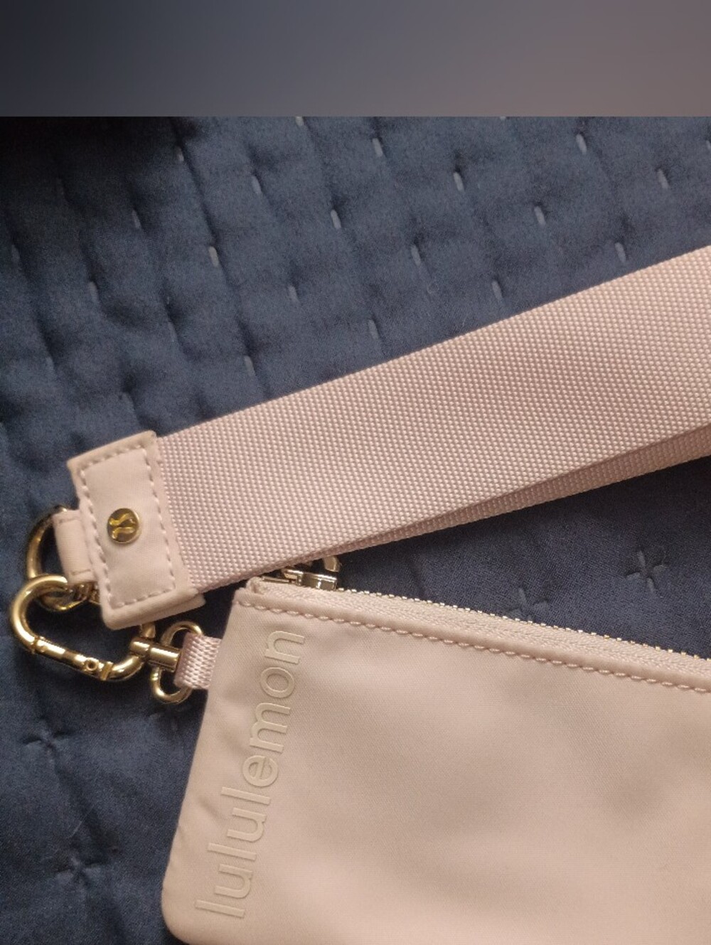 lululemon Blush Pink Mini Crossbody Pouch with Gold Hardware